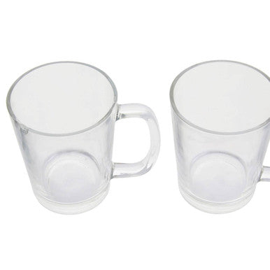 Set of Four Glass Clear Glass Mugs