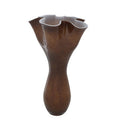 Flared Brown Glass Vase