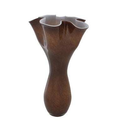 Flared Brown Glass Vase