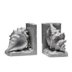 Set of 2 Conch Grey Dolomite Bookends