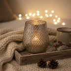 Silver Large Glass Candle Holder