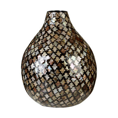 Mosaic Shell Inlay Bottle Vase
