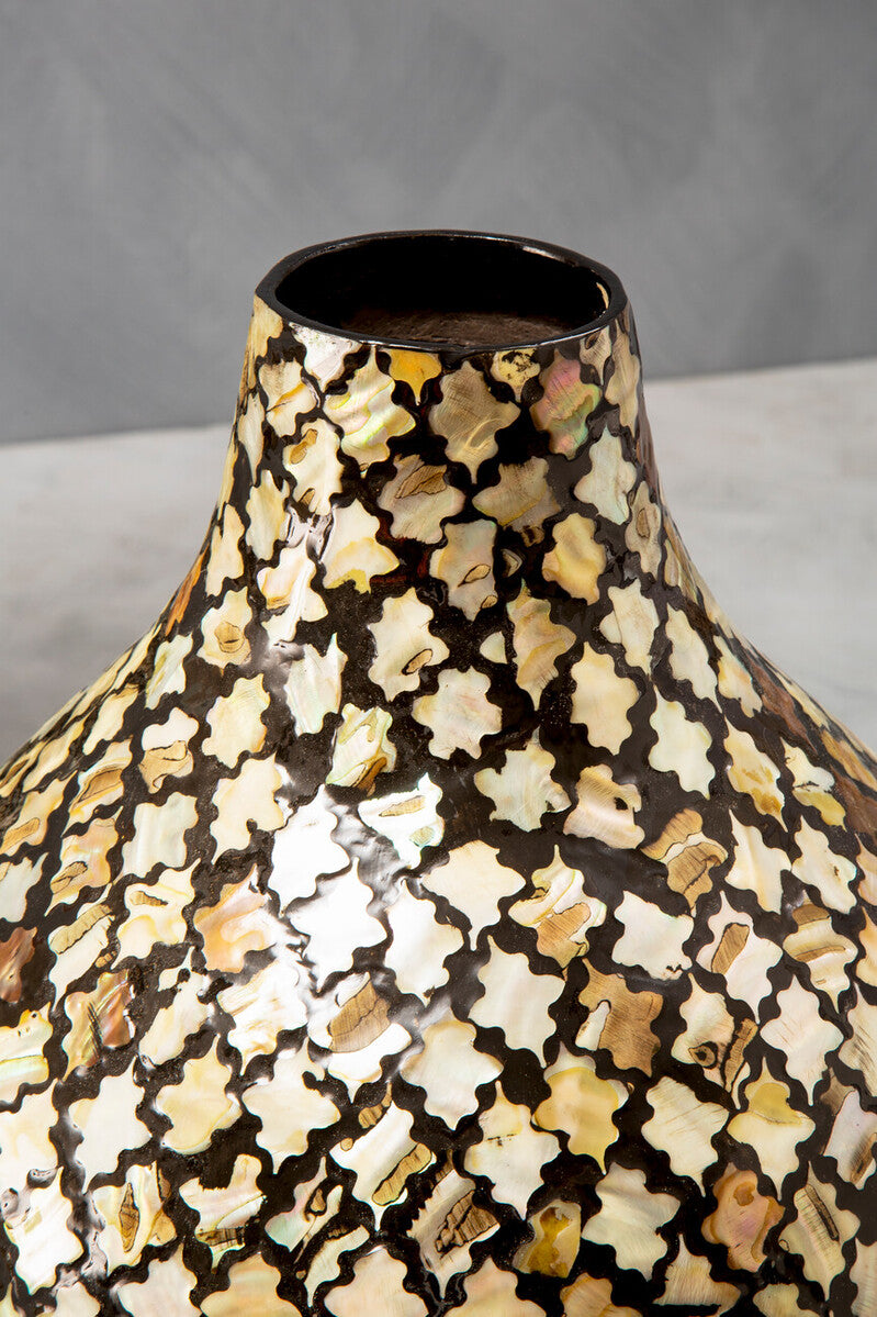 Mosaic Shell Inlay Bottle Vase