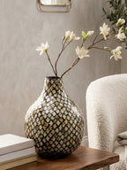 Mosaic Shell Inlay Bottle Vase