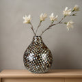 Mosaic Shell Inlay Bottle Vase
