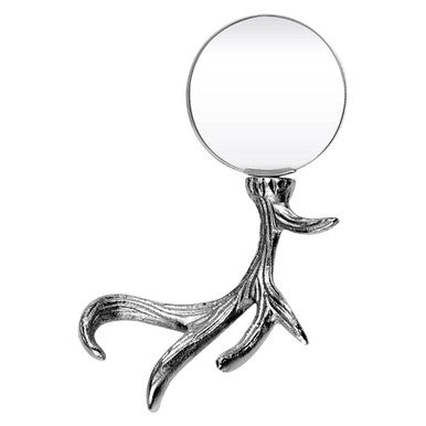 Silver Aluminium Magnifying Glass with Antler Handle