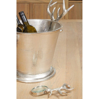 Silver Aluminium Magnifying Glass with Antler Handle