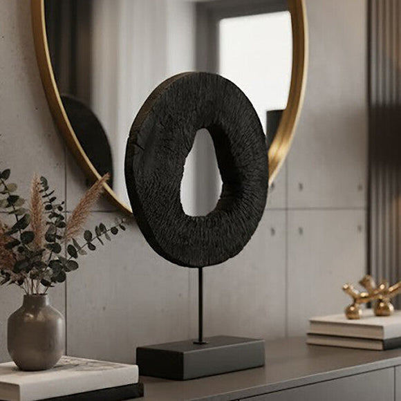 Large Rustic Mango Wood Sculpture on Stand