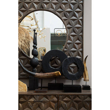 Black Rustic Mango Wood Finial Sculpture | Fidel