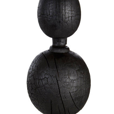 Black Rustic Mango Wood Finial Sculpture