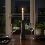 Large Grey Marble Candle Holder