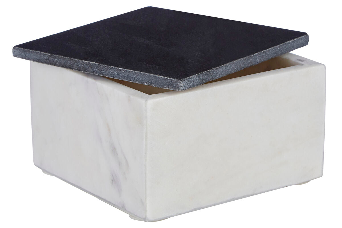 White and Grey Marble Small Trinket Box