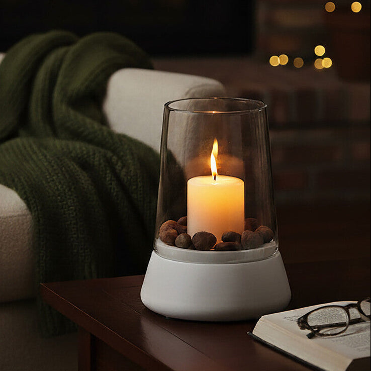 Hurricane Candle Holder with Marble Base