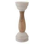 White Marble and Mango Wood Candle Holder