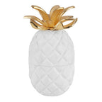 White Marble and Gold Pineapple Jar