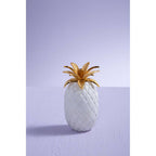 White Marble and Gold Pineapple Jar
