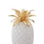 White Marble and Gold Pineapple Jar