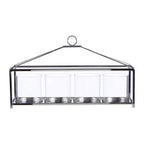 Glass and Silver Long Table Candle Holder