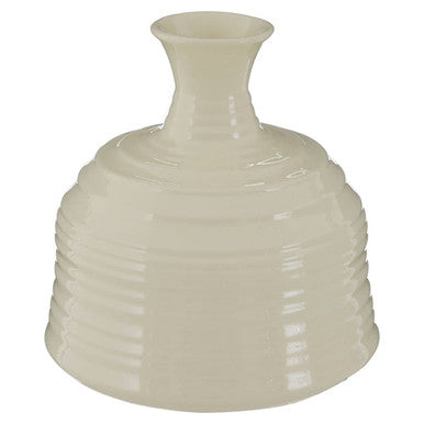 Cream Small Ribbed Ceramic Vase