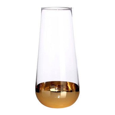 Clear and Gold Finish Vase