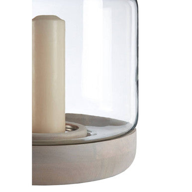 Large Clear Glass Hurricane Candle Holder