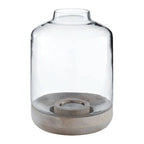 Grey Bottle Neck Small Hurricane Candle Holder