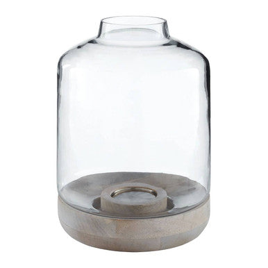 Grey Bottle Neck Small Hurricane Candle Holder
