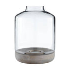 Grey Bottle Neck Small Hurricane Candle Holder