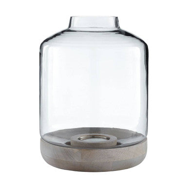 Grey Bottle Neck Small Hurricane Candle Holder
