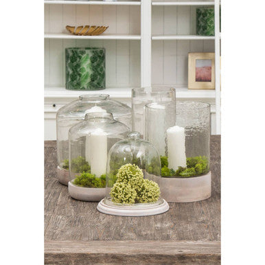 Grey Bottle Neck Small Hurricane Candle Holder
