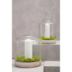 Grey Bottle Neck Small Hurricane Candle Holder