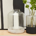 Grey Bottle Neck Small Hurricane Candle Holder