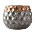 Large Ceramic Planter with Metallic Finish