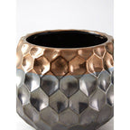 Large Ceramic Planter with Metallic Finish