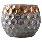 Small Ceramic Planter with Metallic Finish