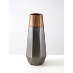Flat-Sided Silver Small Metallic Vase