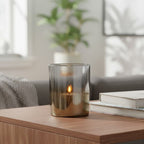 Silver Glass Tealight Holder
