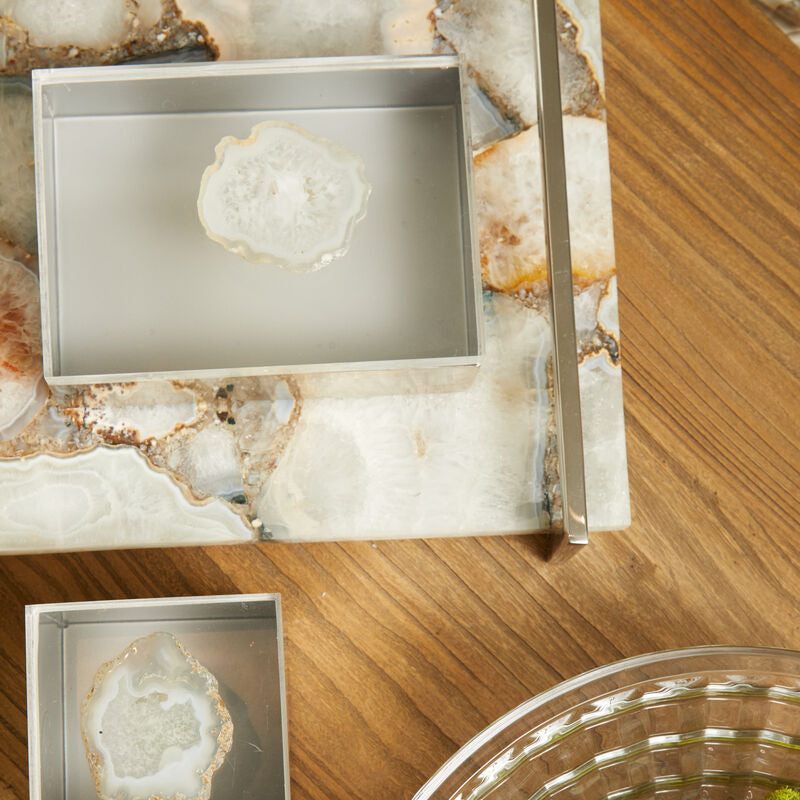White Agate Large Trinket Box