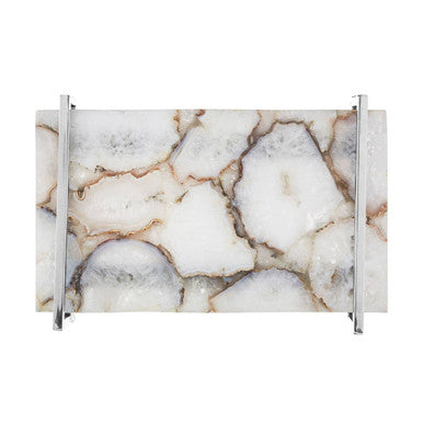 White Agate Large Tray