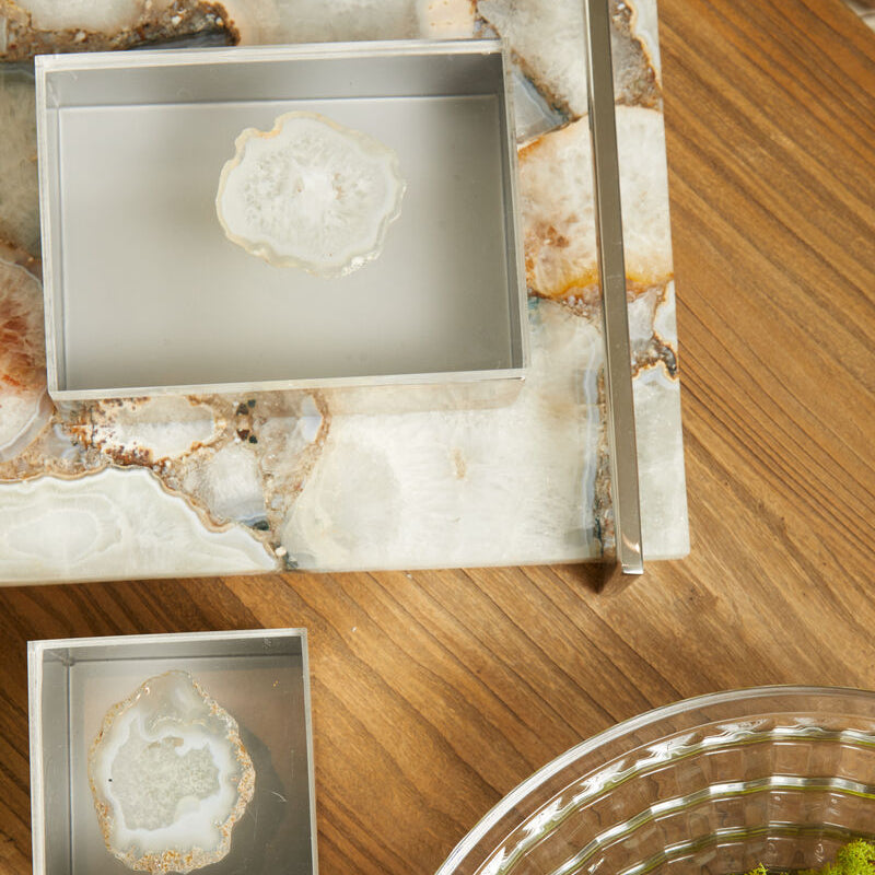 White Agate Large Tray