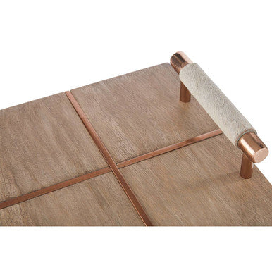 Cowhide and Wood Tray