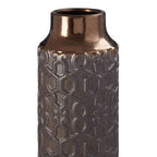 Geometric Gold and Grey Small Ceramic Vase