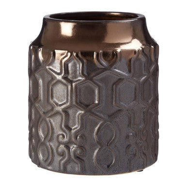 Gold and Grey Layered Small Ceramic Planter