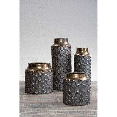 Grey Textured Large Planter