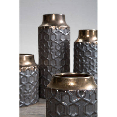 Grey Textured Large Planter