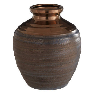 Handcrafted Gold and Grey Small Ceramic Vase