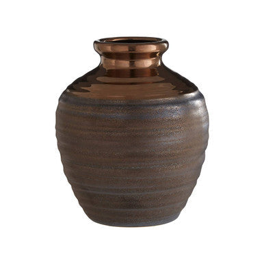 Handcrafted Gold and Grey Small Ceramic Vase