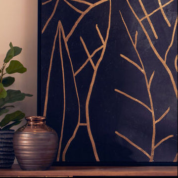 Handcrafted Gold and Grey Small Ceramic Vase