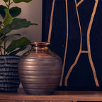 Handcrafted Gold and Grey Small Ceramic Vase
