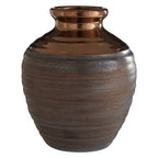 Handcrafted Gold and Grey Small Ceramic Vase